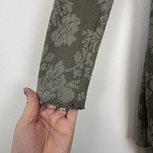 Knox Rose Green Floral Draped Front Open Cardigan Size XS - Picture 3 of 8